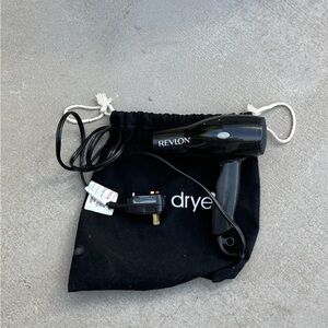 Revlon Black Hair Dryer with Drawstring Bag